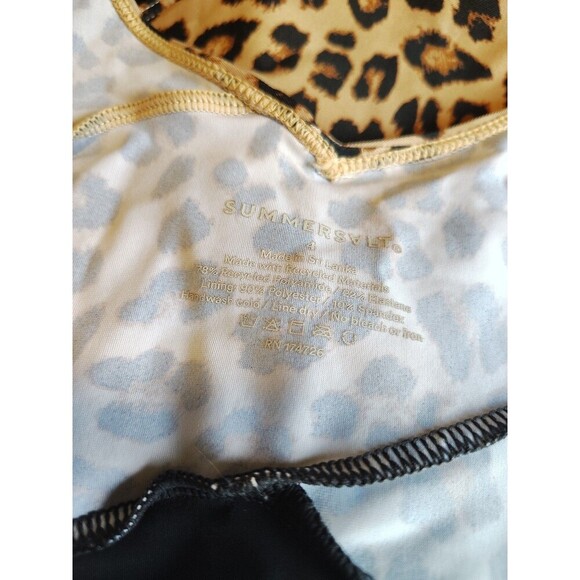 Summersalt Wrap One Piece Leopard Swimsuit Womens 4 Black Animal Print Classic - Picture 10 of 10